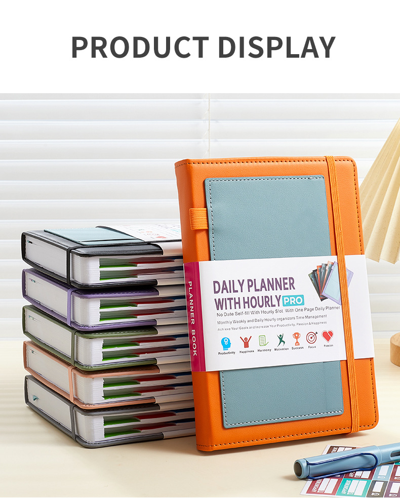 Pink A5 PU Leather Agenda for Productivity & Time Management-Undated Daily & view 10