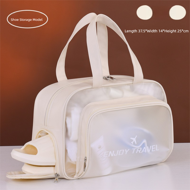 Beige Waterproof Wet Dry Separation Travel Bag - Gym