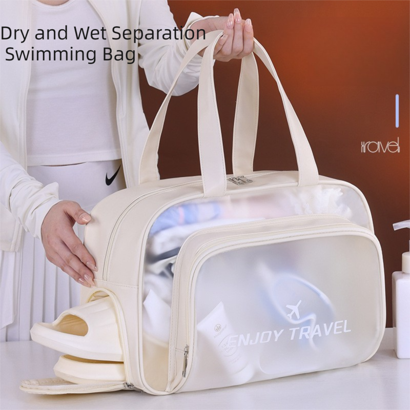 Pink Waterproof Wet Dry Separation Travel Bag - Gym view 2