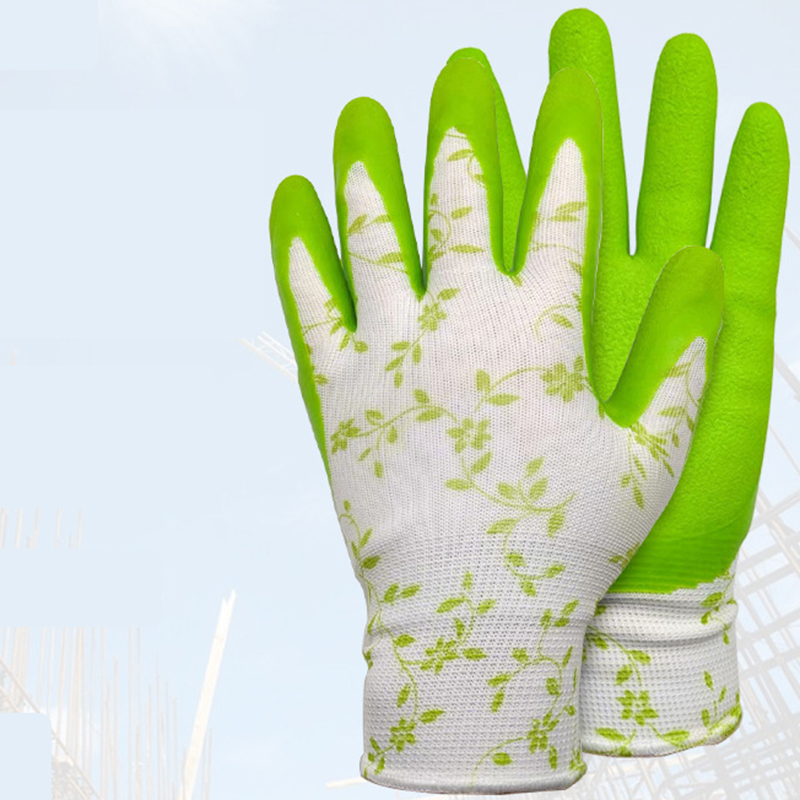 Green Garden Gloves - 5 Pairs Anti-Puncture