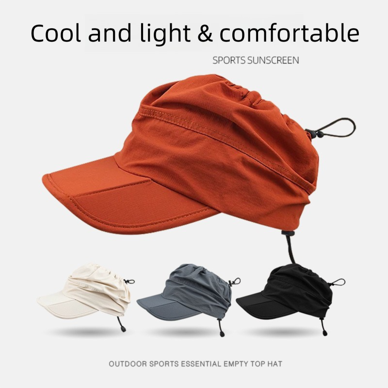 Black Foldable Packable Visor Cap for Women view 2