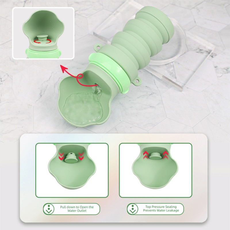 Pink Portable Collapsible Pet Water Bottle for Dogs Outdoor Travel Drinking view 5