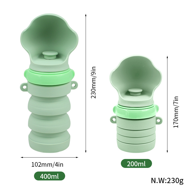 Pink Portable Collapsible Pet Water Bottle for Dogs Outdoor Travel Drinking view 6
