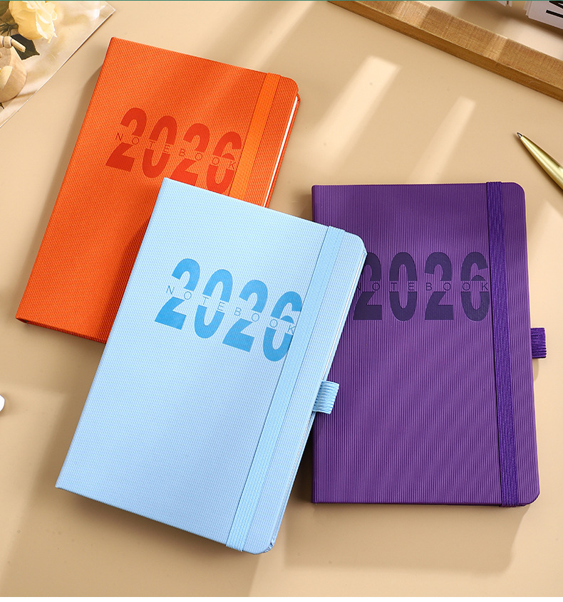 Red 2026 A5 English Daily Planner Notebook 365-Day Schedule Book for Monthly & view 7