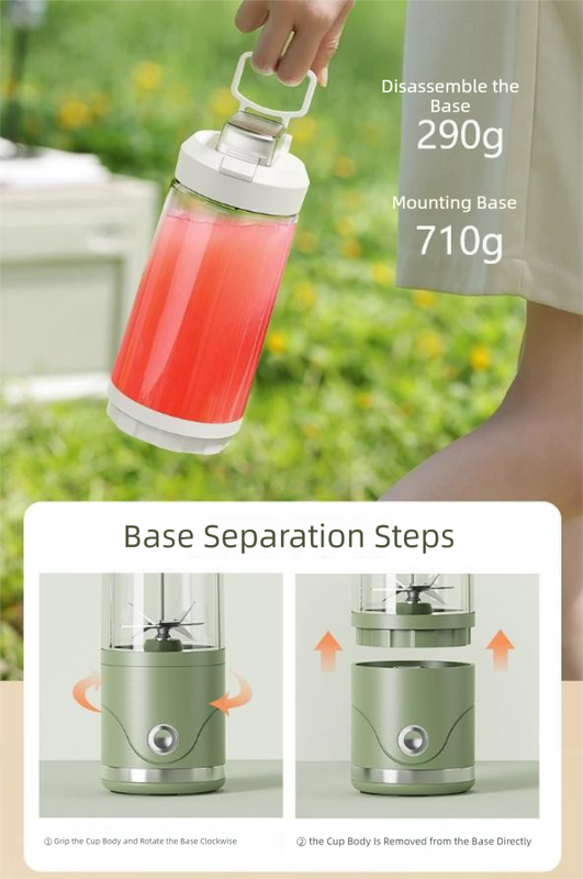 White Portable Automatic Rechargeable Blender Wireless Juicer Mini Ice Crusher view 6