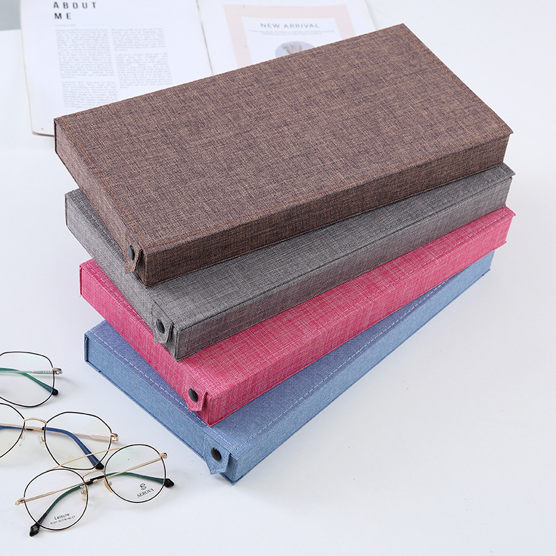 Pink Multi-Compartment Glasses Storage Box Dust-proof Fabric Eyewear Display view 2