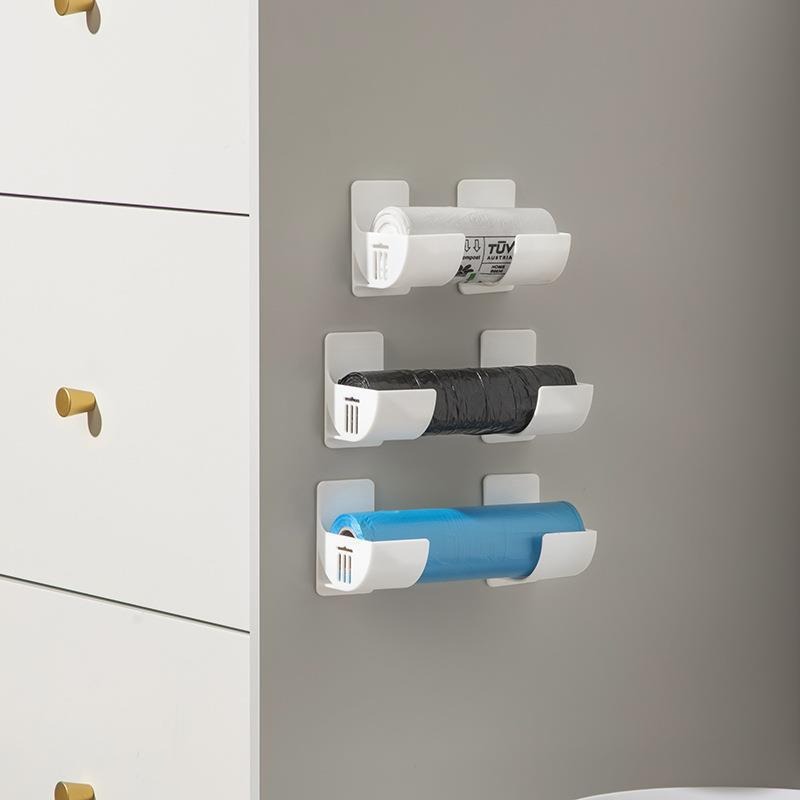 Grey 10 Pairs Self-Adhesive Wall Mount Storage Holders - Drill-Free Plastic view 3