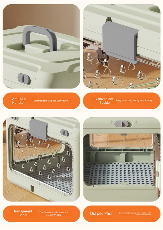 Yellow Premium Foldable Pet Carrier Crate - Breathable Aviation Travel Box for view 4
