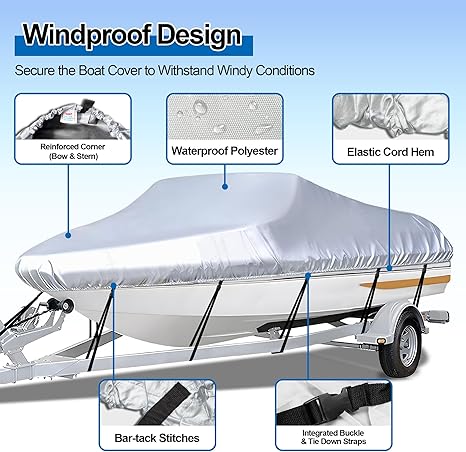 Grey Heavy Duty Waterproof Tarp Covers with Storage Bag view 5