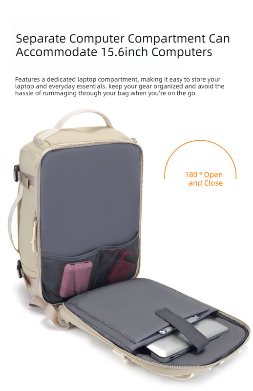 Beige Stylish & Spacious Backpack – Lightweight view 2