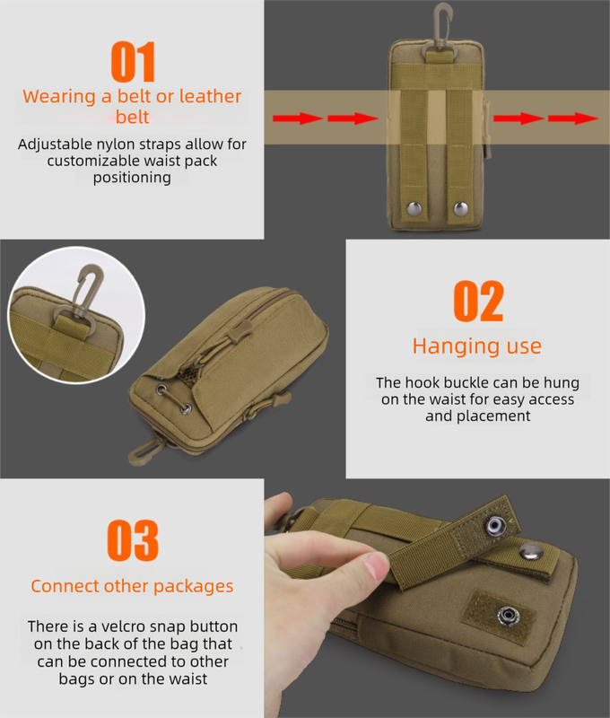 Dark Green camouflage Multi-Functional Outdoor Water Bottle & Phone Pouch view 6