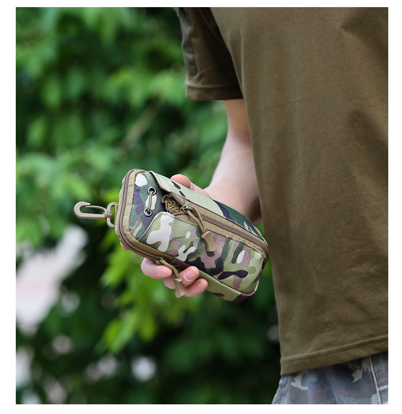 Dark Green camouflage Multi-Functional Outdoor Water Bottle & Phone Pouch view 9