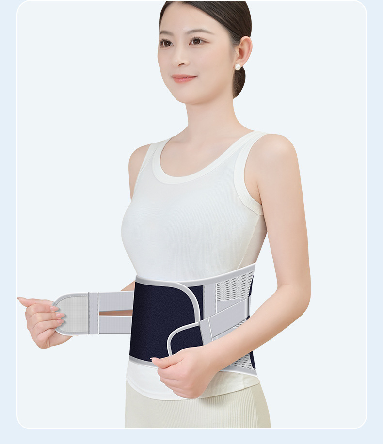 Size M Grey Wide Breathable Lumbar Support Belt – Adjustable Back Brace for view 4