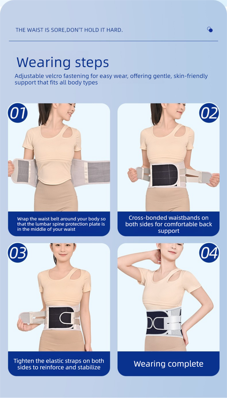 Size XL Grey Wide Breathable Lumbar Support Belt – Adjustable Back Brace for view 2
