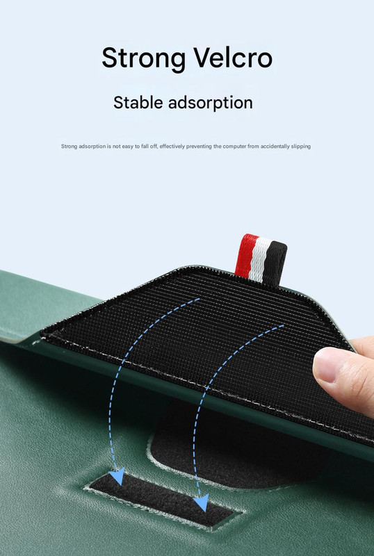 3-in-1 PU Leather Laptop Sleeve with Stand & Mouse Pad + Accessory Pouch(Gray) view 7