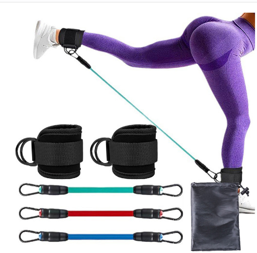 Red-blue-green Black SnapResistance Bands Set with Ankle Straps for Glute — image 1