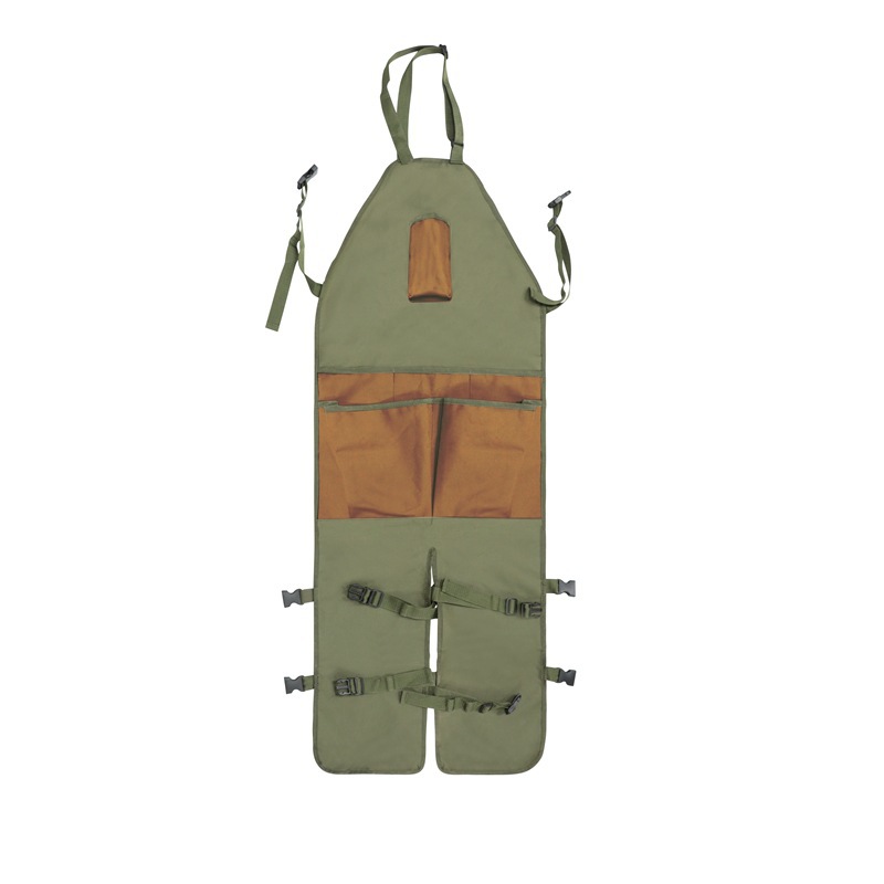 Brown Pocket Heavy-Duty Gardening Apron with Adjustable Straps and