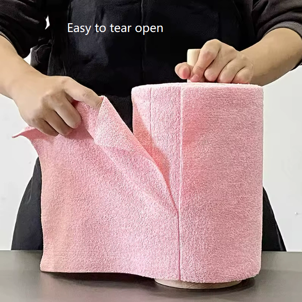 Grey 4-Roll Pack, 80 Sheets Reusable Tear-Off Microfiber Cleaning Cloths view 3