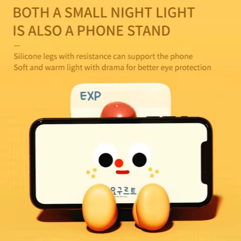 Adorable Milk Carton LED Night Light - USB Rechargeable Silicone Lamp with Tap view 3