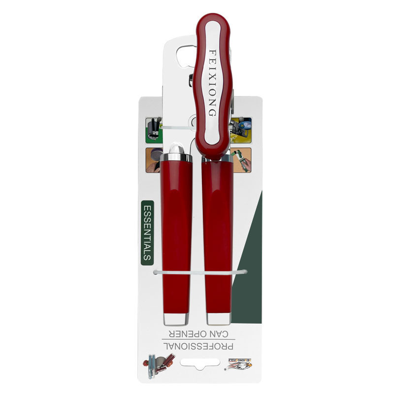 Red (2-Pack) Heavy-Duty Manual Can Opener - Ergonomic 3-in-1 Tool with — image 1