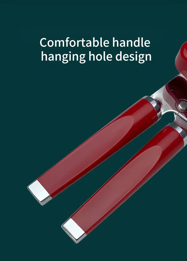Red (2-Pack) Heavy-Duty Manual Can Opener - Ergonomic 3-in-1 Tool with view 5
