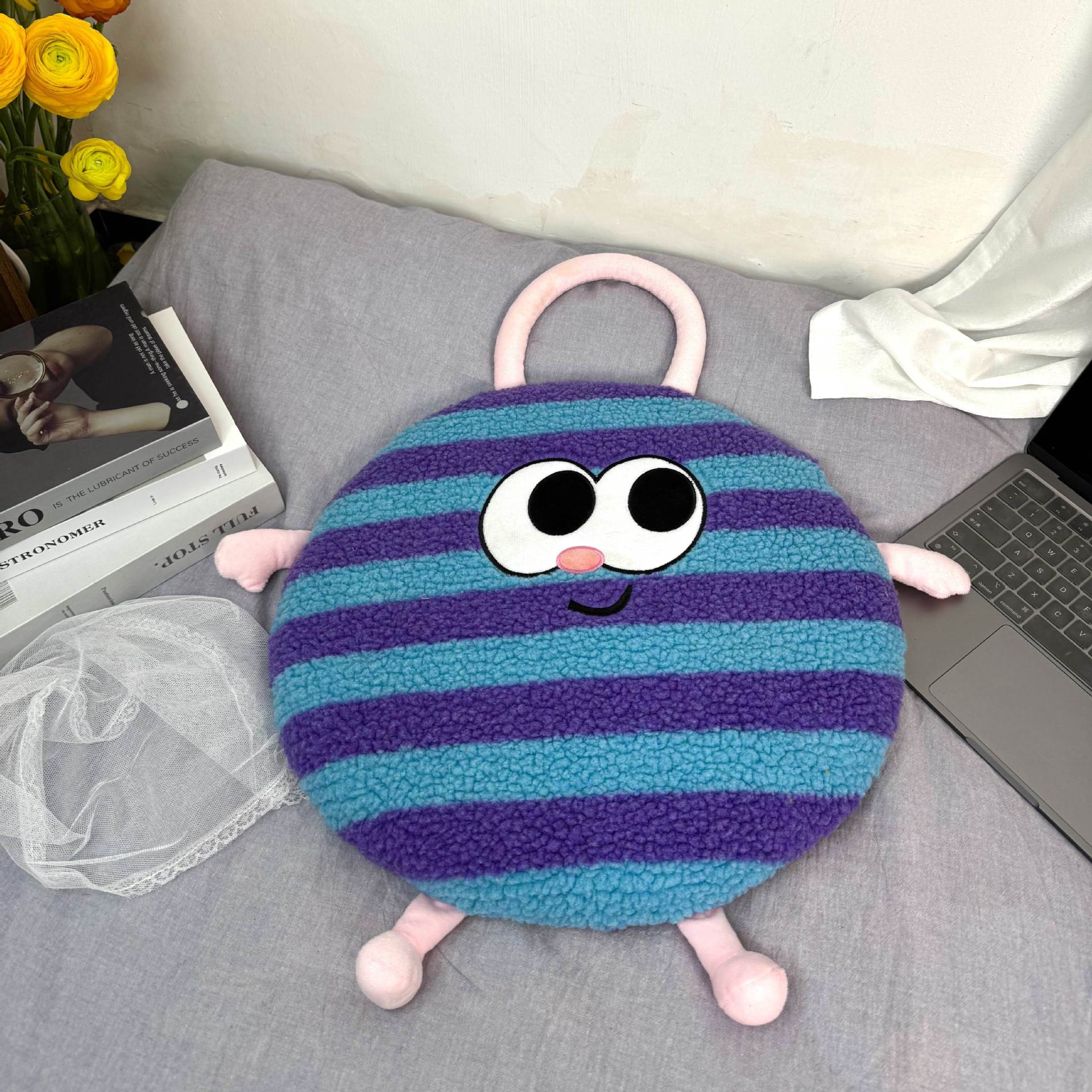 Blue Dopamine Round Memory Foam Seat Cushion - 38cm x 3cm Removable Cover for — image 1