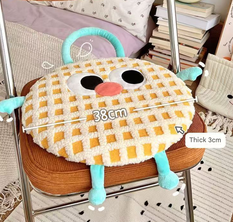 Blue Dopamine Round Memory Foam Seat Cushion - 38cm x 3cm Removable Cover for view 2