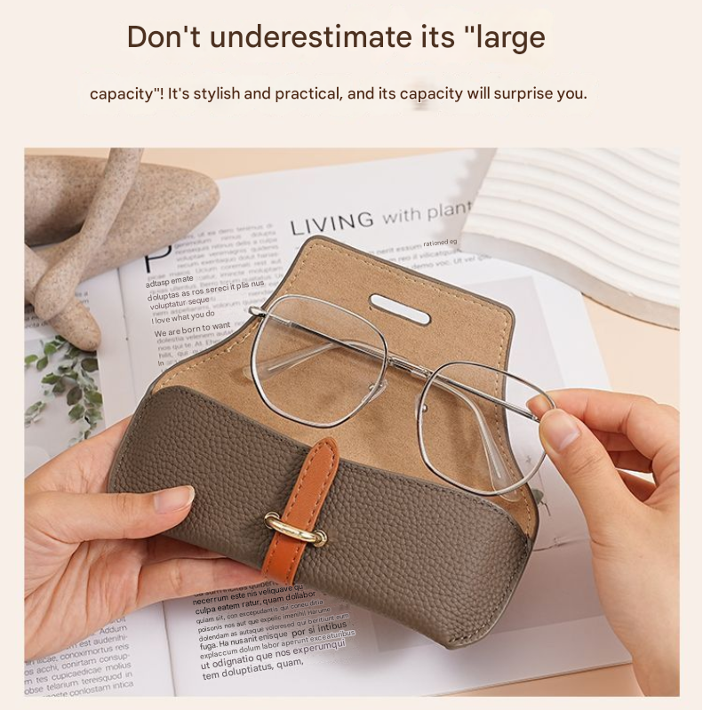 3 Pack Grey Chic Portable Glasses Case Set - Anti-Pressure Sunglass & Myopia view 2