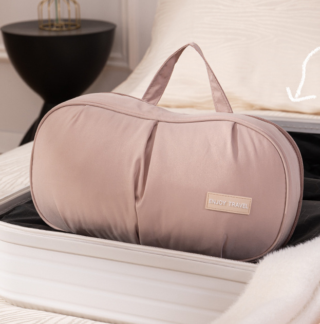 Pink Portable Underwear Travel Organizer Bag - Bra & Lingerie Storage