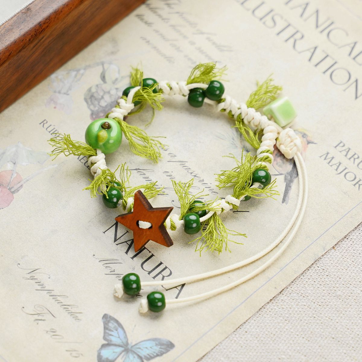 3-PCS Fresh & Whimsical Christmas Ceramic Braided Bracelet - Cartoon Animal view 3