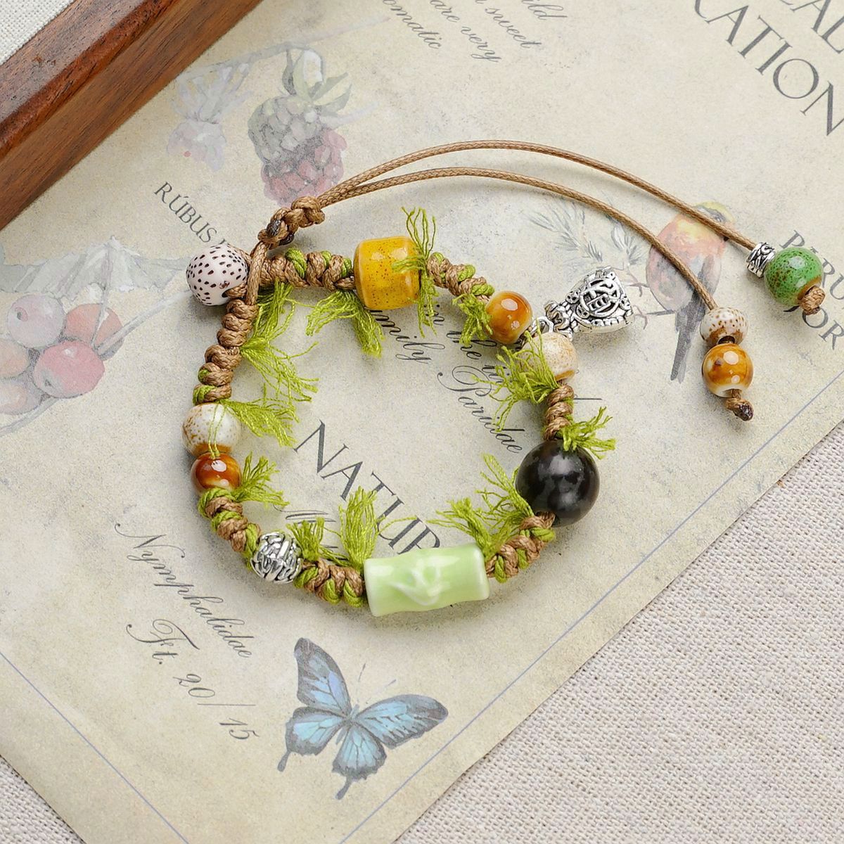 3-PCS Fresh & Whimsical Christmas Ceramic Braided Bracelet - Cartoon Animal view 4