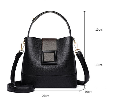 Black Versatile Bucket Bag - Stylish Trend Shoulder Handbag with Large view 2