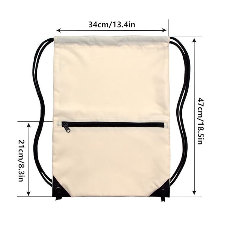 Navy Blue Versatile Drawstring Backpack - Sports view 3