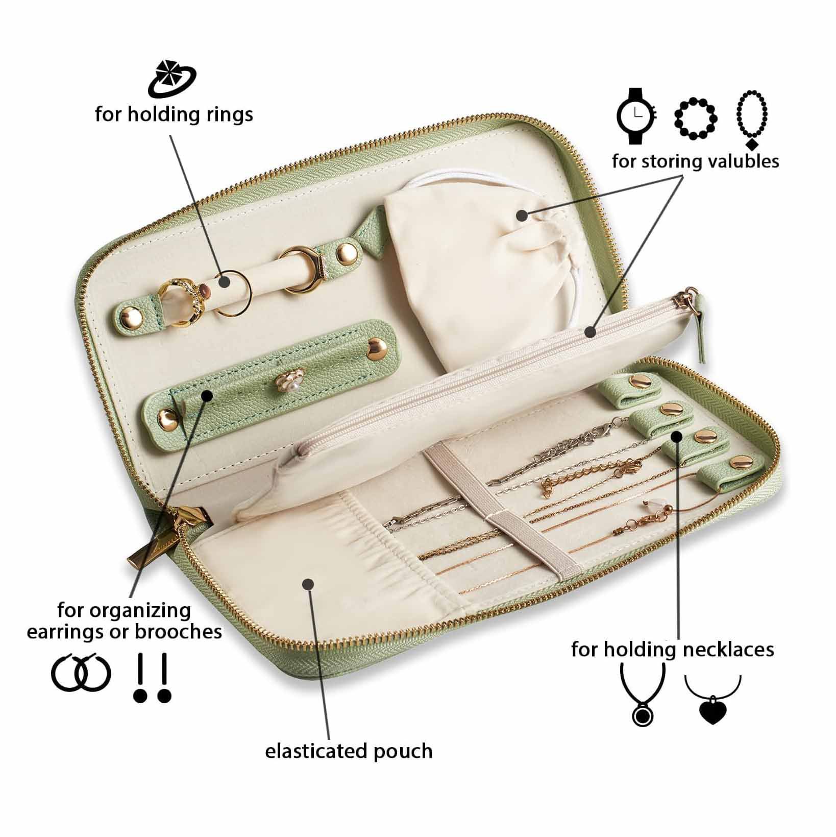 Pink Portable Travel Jewelry Organizer - Anti-Tangle Storage for Necklaces view 2