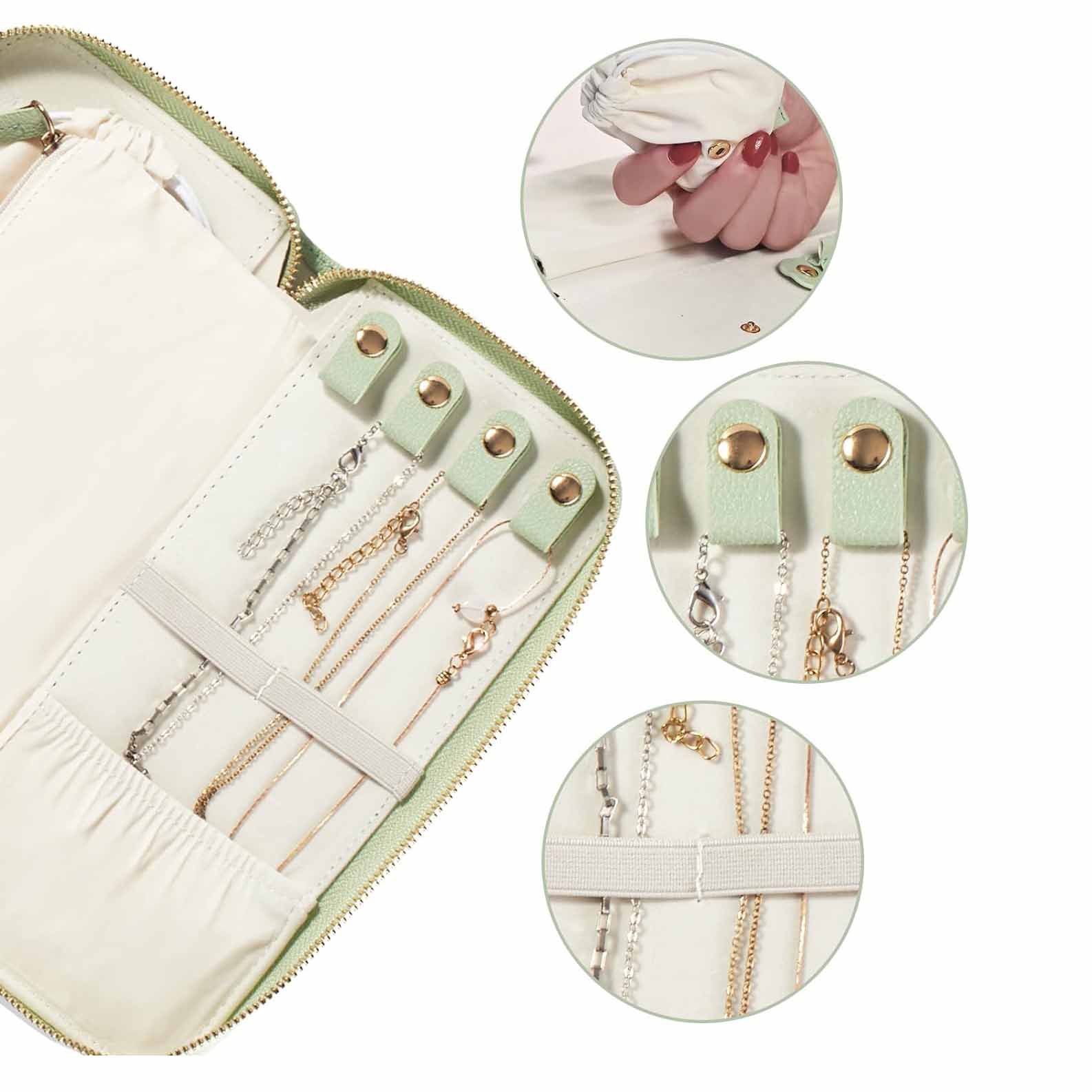 Pink Portable Travel Jewelry Organizer - Anti-Tangle Storage for Necklaces view 3