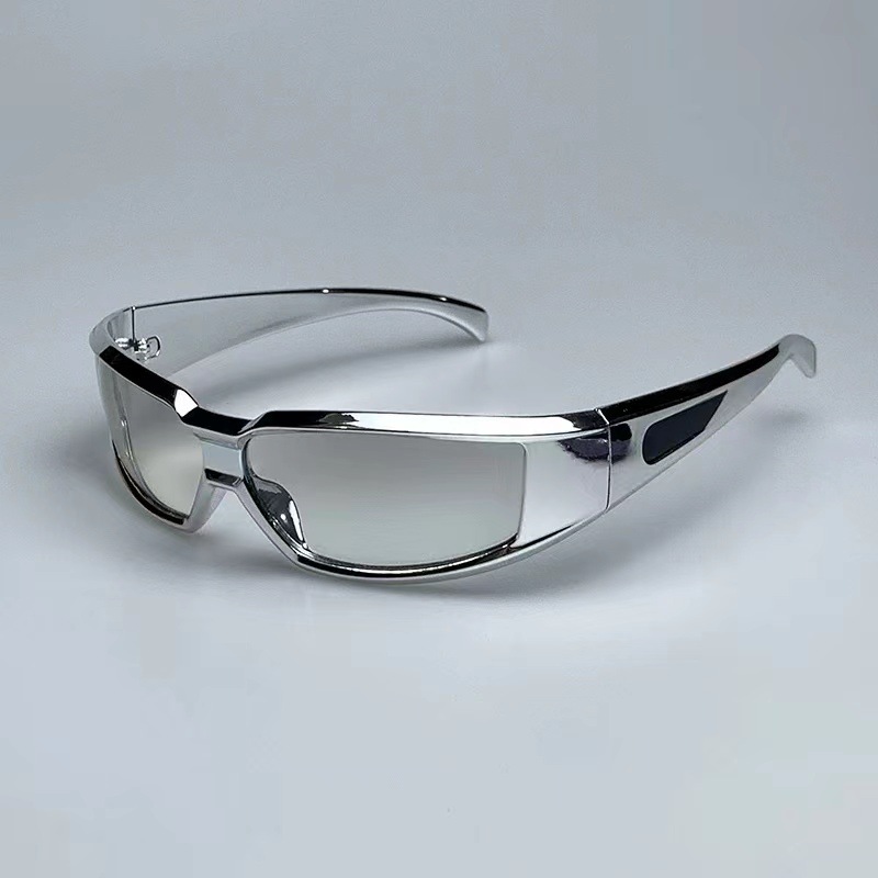 3 Pack Y2K Cyberpunk Sunglasses Futuristic Rectangular Shades Sci-Fi Style view 2