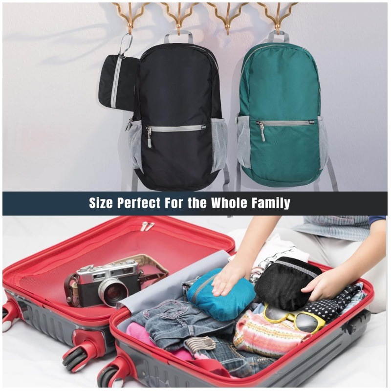 Red Ultra Lightweight Foldable Backpack Packable Daypack Compact Travel view 5