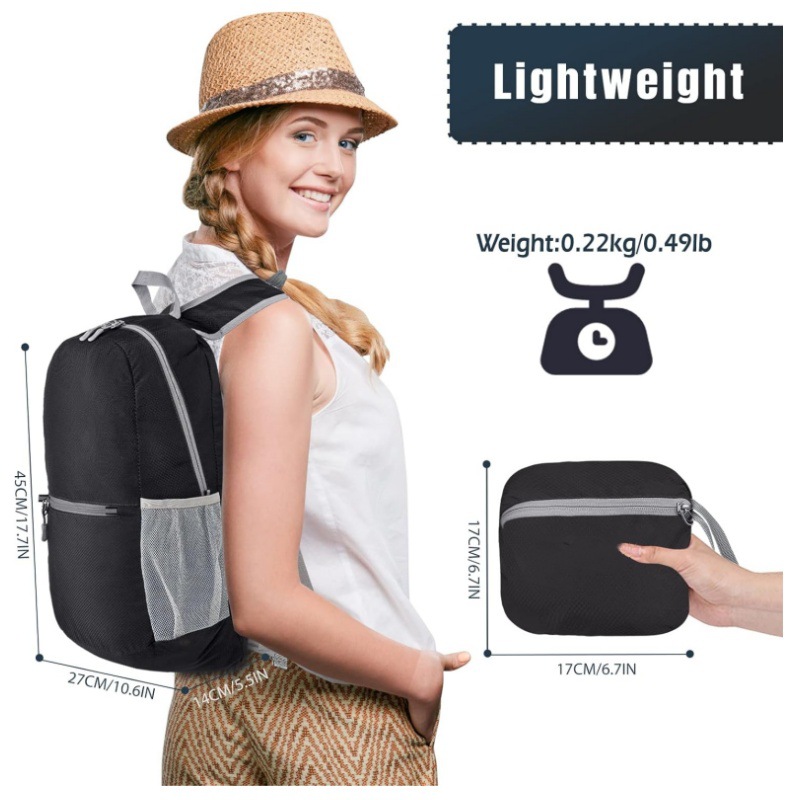 Red Ultra Lightweight Foldable Backpack Packable Daypack Compact Travel view 6
