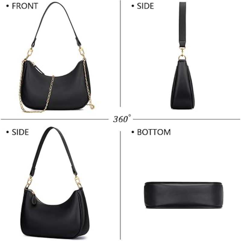Women's Retro Shoulder Bag Classic 90s Style Underarm Purse Faux Leather view 3