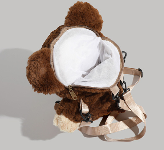 Brown Bear Cute Plush Teddy Bear Backpack Stuffed Animal Rucksack Convertible view 3