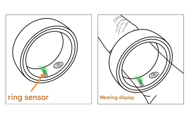 7# Striped Gold Smart Health Ring Tracker with Wireless Charging Case view 6