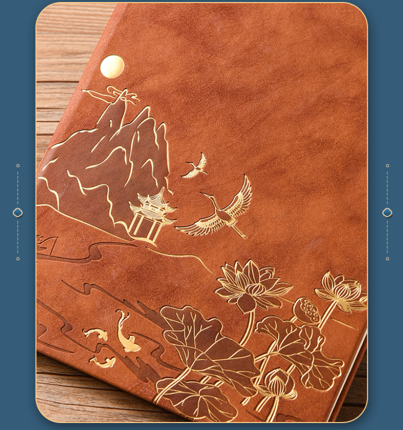 Black A5 Premium Notebook Gift Set with Pen - PU Leather Journal with Gold view 4