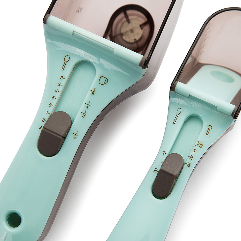 2-Piece Adjustable Measuring Spoon Set with Sliding Scales Small and Large view 2
