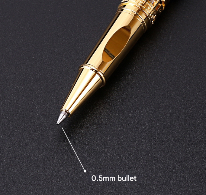 Black Two-piece Set Luxury Retro Dragon Head Signature Pen Gift Set - Full view 2