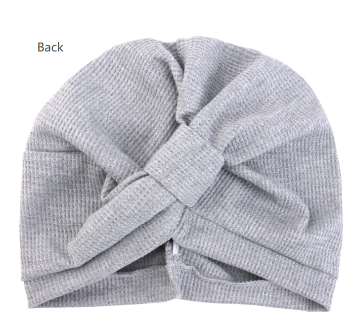 Grey 3 Pack Women's Cotton Waffle Knit Turban Headwrap - Thickened Indian view 3