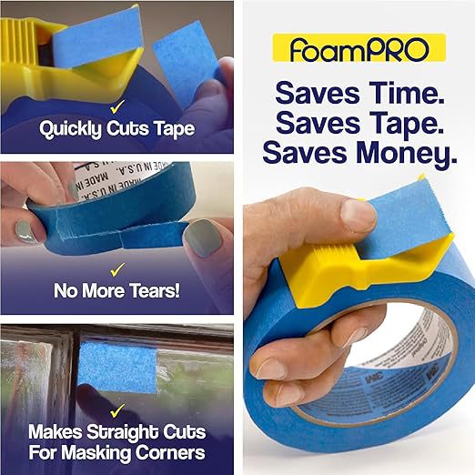 15 Pack Masking Tape Cutter Set (5 x 3 Sizes) Compact Clip-On Dispenser for 1" view 4