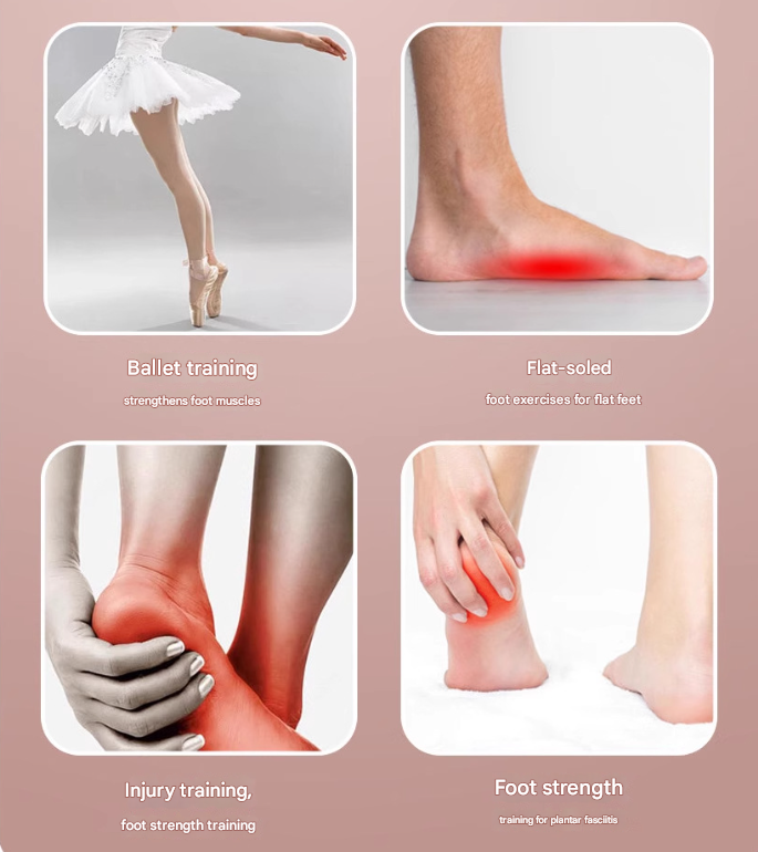 Pink Adjustable Foot Arch Trainer Toe Grip Exerciser Spring Resistance view 4