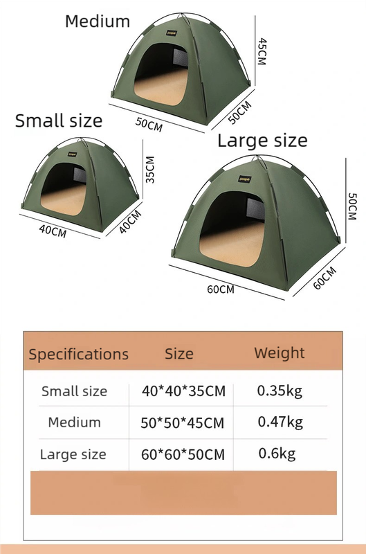 Small Size Pet Tent for Cats & Dogs(Green) - Portable Comfort Shelter with view 4