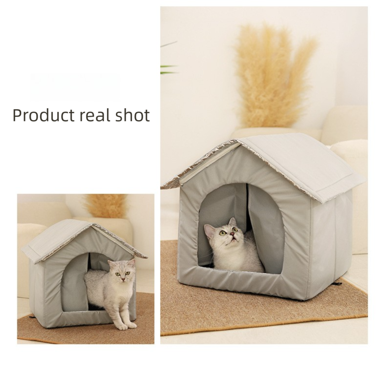Large Size Elevated Indoor/Outdoor Pet Shelter(grey): Waterproof view 5