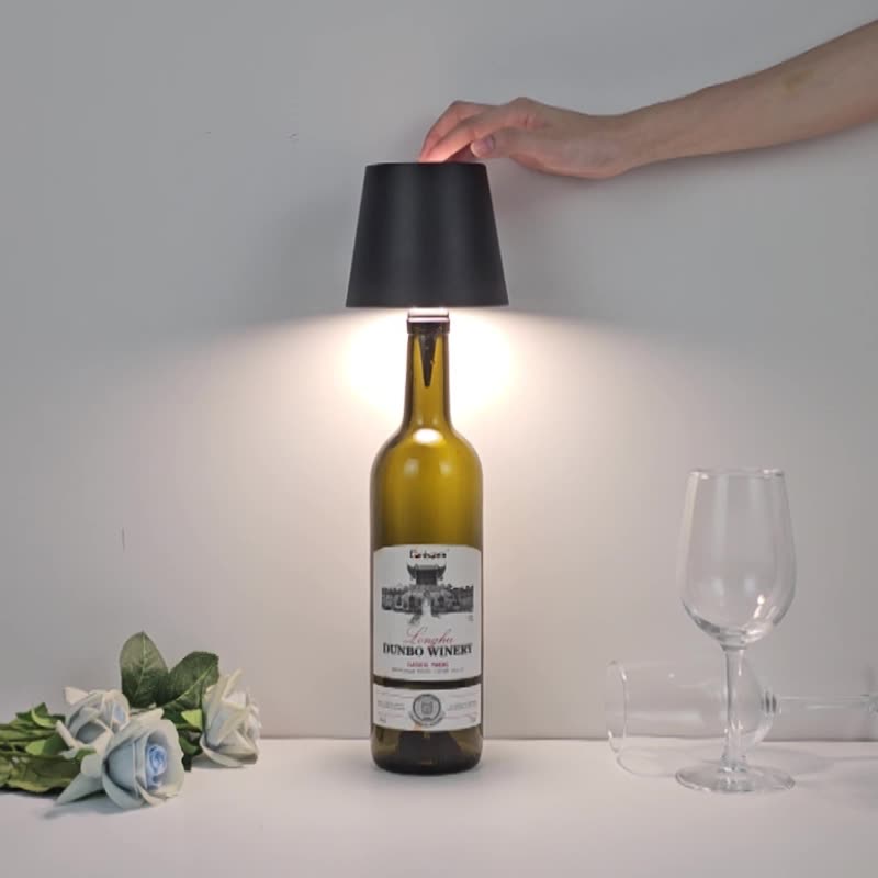 Pink Cordless Tri-Color Wine Bottle LED Lamp view 3